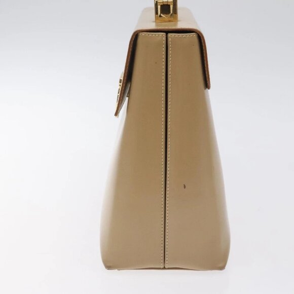 Salvatore Ferragamo Gancini Hand Bag Leather Beige Gold - Picture 5 of 16